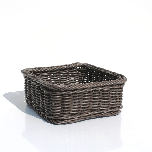 Kosz regałowy Polyrattan brąz 30x30x12