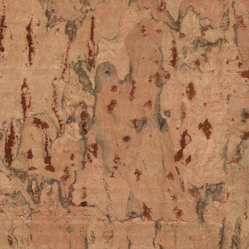 Tapeta korkowa Maroko. Fragment arkusza tapety Maroko – korek dekoracyjny o unikalnej strukturze i rustykalnym charakterze. Produkt z naturalnych materiałów, scan