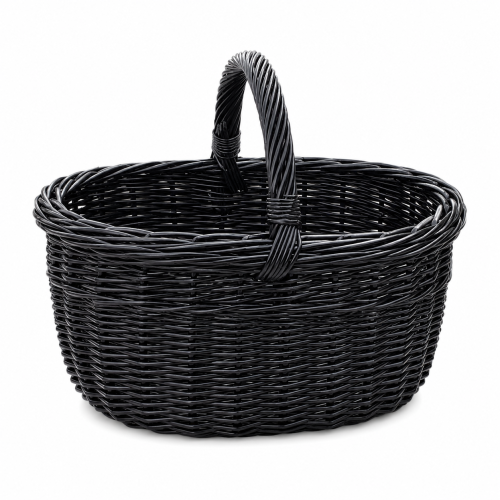 Kosz wiklinowy CLAIRE black