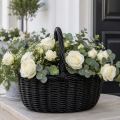 Kosz wiklinowy CLAIRE black