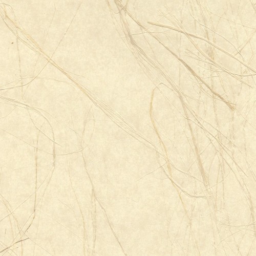 JUTA KAZE GBA60-005 – kremowa tapeta papierowa z długimi, swobodnie rozmieszczonymi włóknami naturalnej juty.