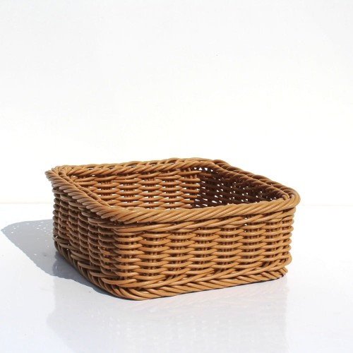 Kosz regałowy Polyrattan natur 30x30x12